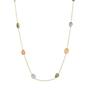 18K Multi Sapphire Stone Necklace