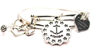 Rhode Island Hope Symbol Expandable Bangle Bracelet Set