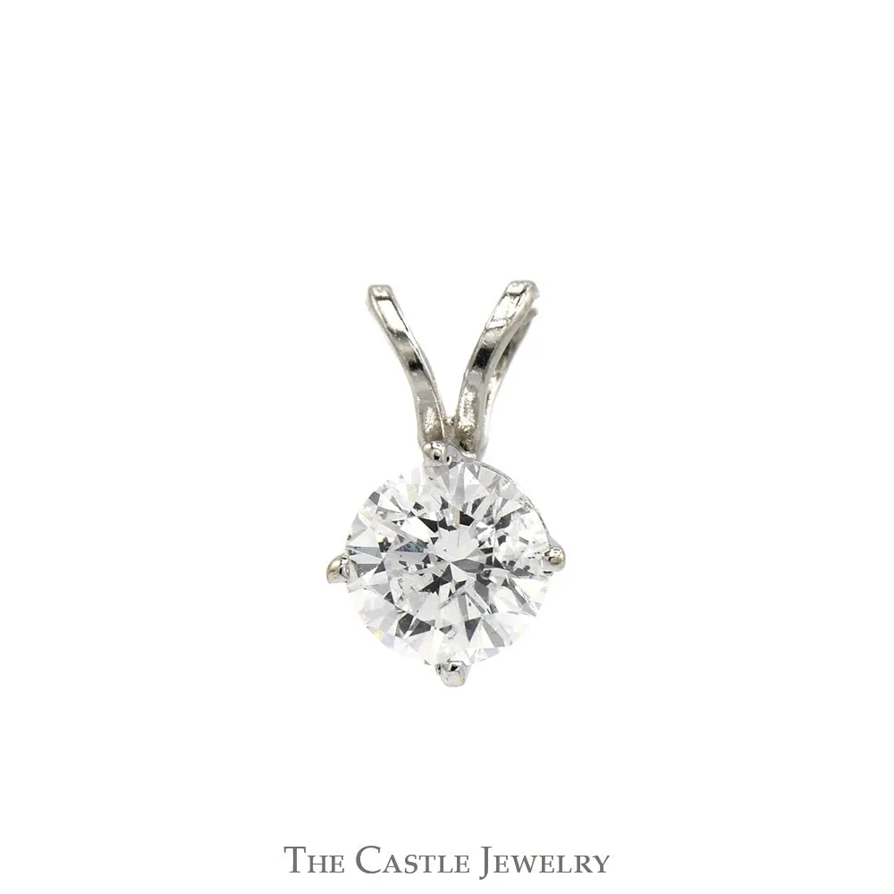 1/2ct Round Diamond Solitaire Pendant in 14k White Gold