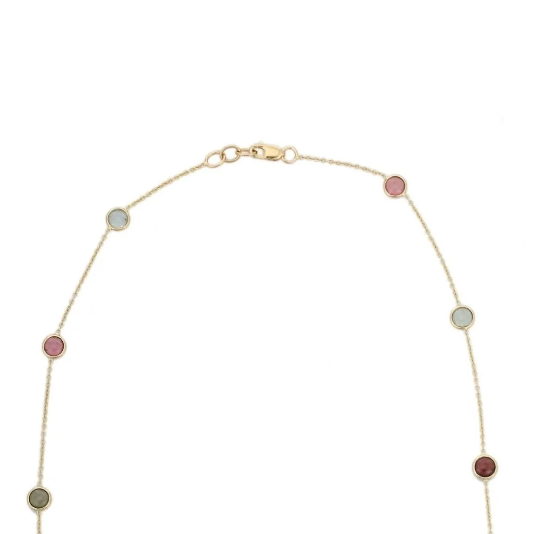 14K Gold Tourmaline Chain Necklace