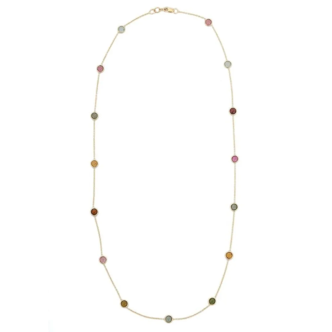 14K Gold Tourmaline Chain Necklace