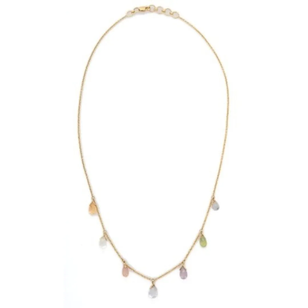 18K Gold Multi-Gemstone Necklace