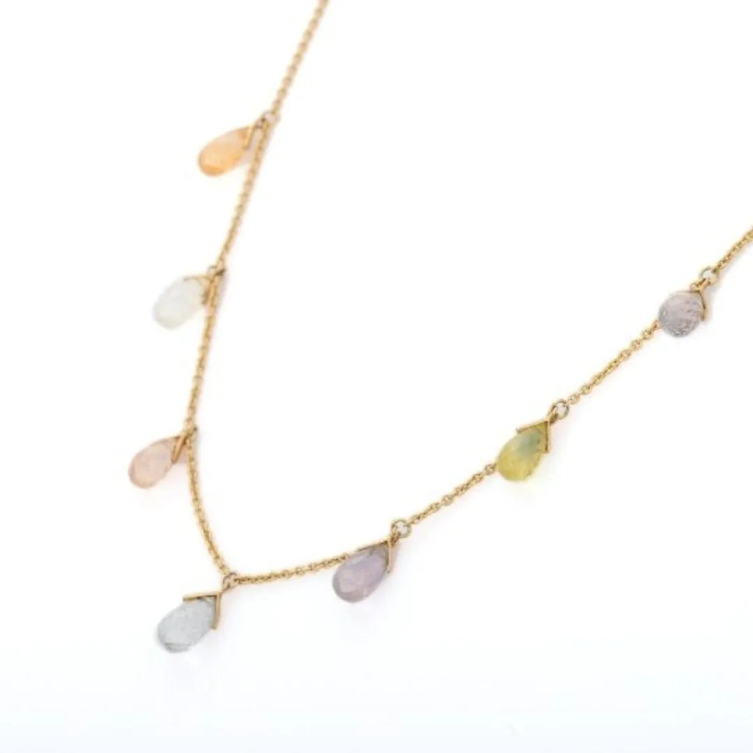 18K Gold Multi-Gemstone Necklace