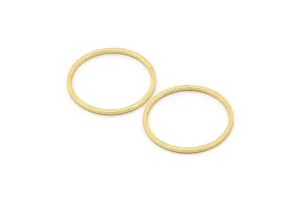 20mm Circle Connectors, 12 Gold Plated Brass Circle Connectors (20x1x1mm) Bs 1094 Q0418