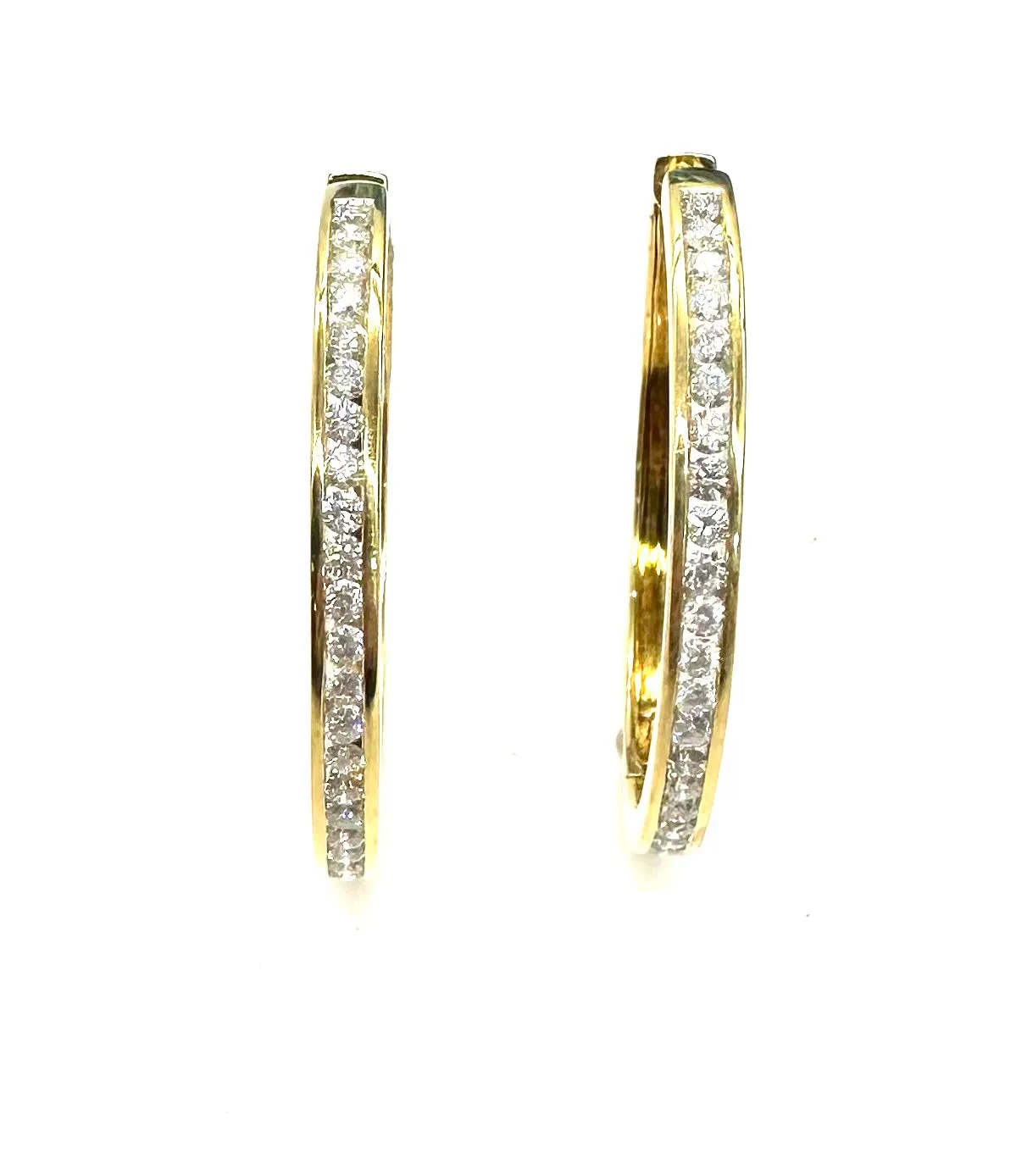 2.25 CTW Diamond Hoop Earrings