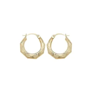 9CT Yellow Gold 10mm Creole Earrings ER453