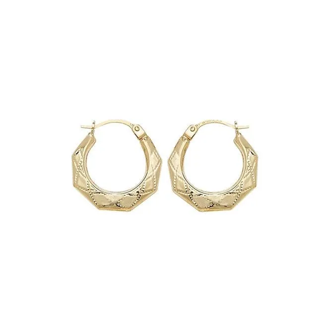 9CT Yellow Gold 10mm Creole Earrings ER453