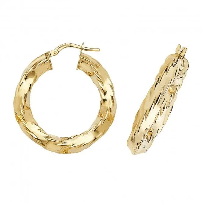 9ct Yellow Gold 20mm Hoop Earrings ER140