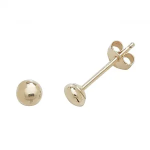 9ct  Yellow  Gold  3mm  Button  Stud  Earrings  ES404