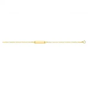 9ct Yellow Gold Figaro Babies ID Bracelet