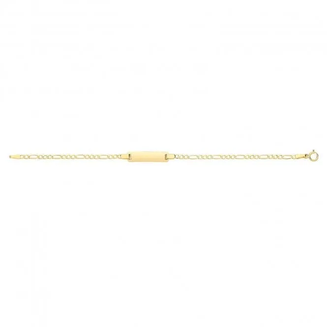 9ct Yellow Gold Figaro Babies ID Bracelet