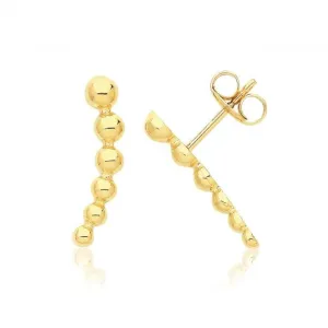 9ct Yellow Gold Graduated Bobble Studs ES731