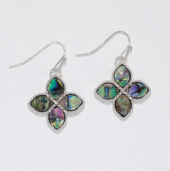 Abalone Inlay w/ Crystals Earrings