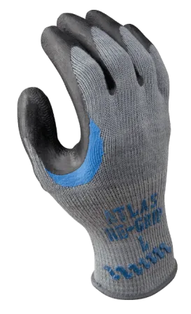 Atlas 330 Wrinkled Latex Coated Glove with Reinforced Thumb Crotch on Knit Liner Blue Gloves (1 Case)