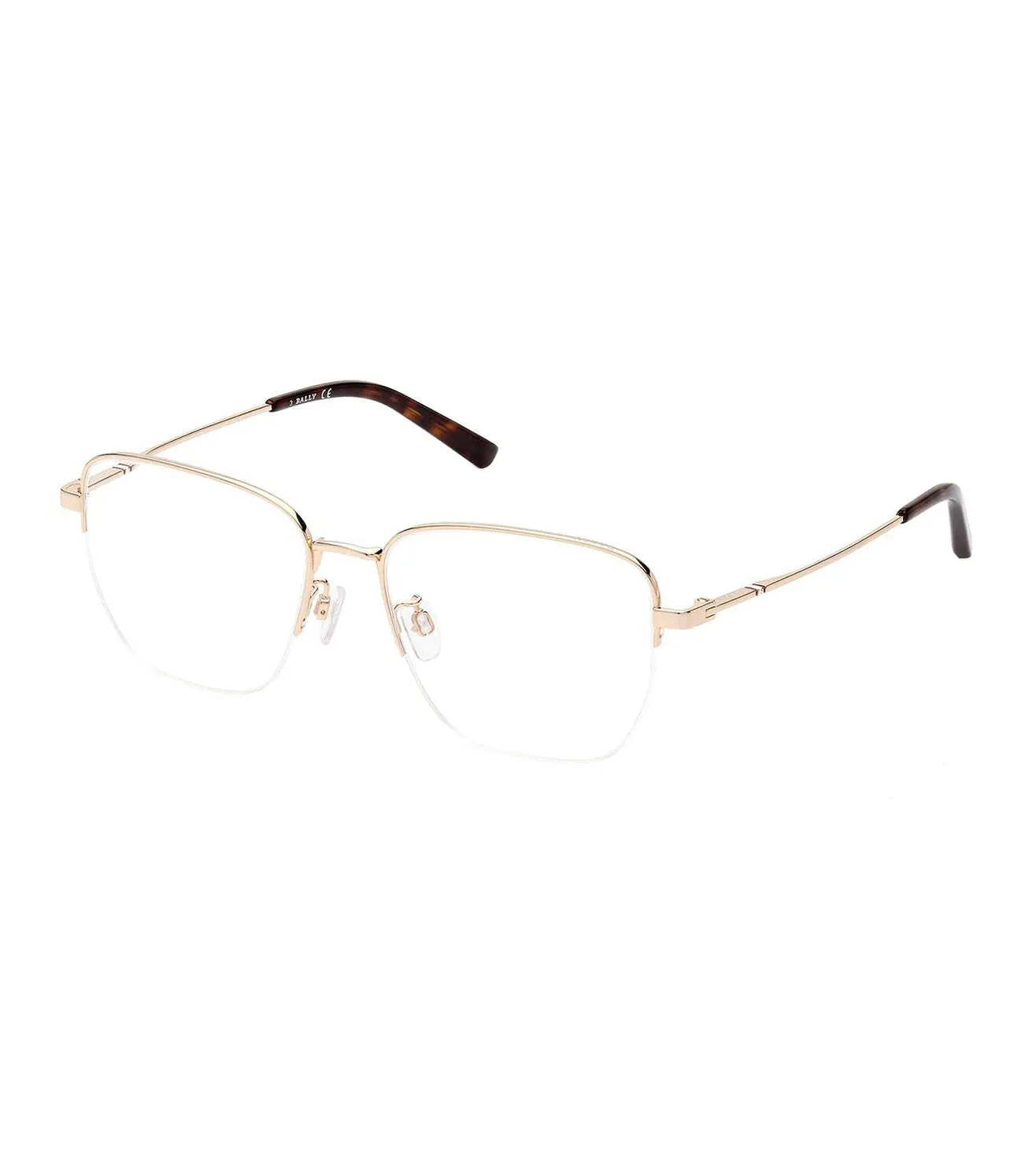 Bally Men's Pale Gold Square Optical Frame