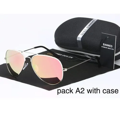 BANNED 1976 classic HD polarized metal frame aviation sunglasses classic design women men feminin brand oculos vintage glasses