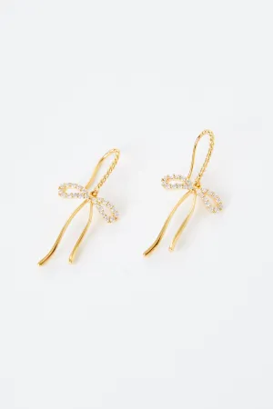 Belle Long Bow Drop  Earring