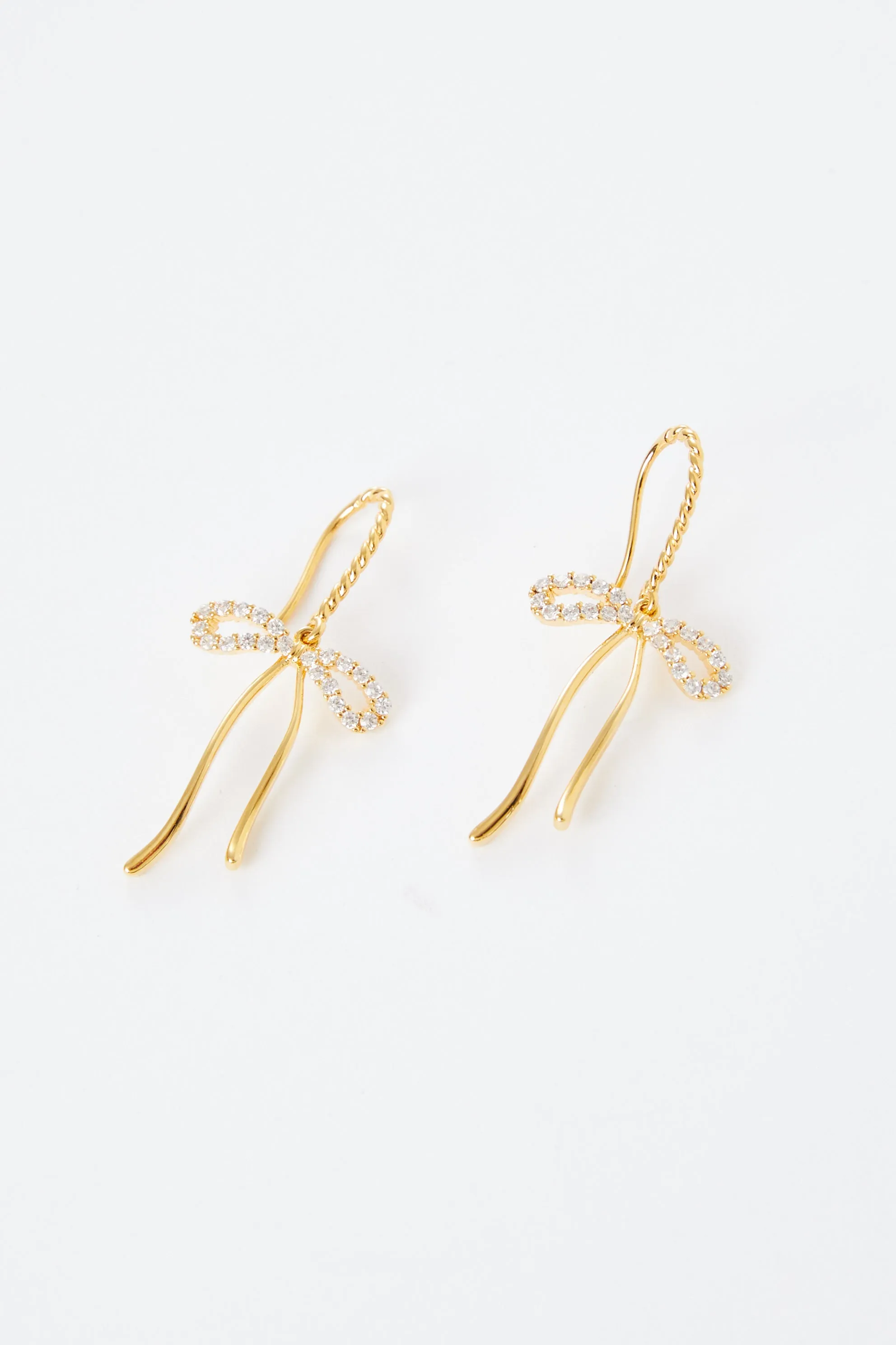 Belle Long Bow Drop  Earring