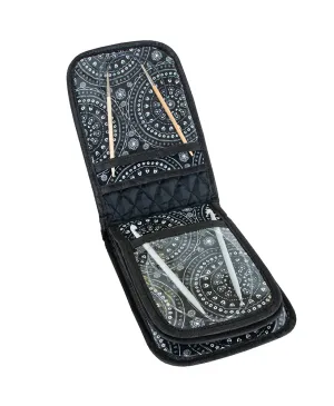 Black Medallion Circular Needle Case