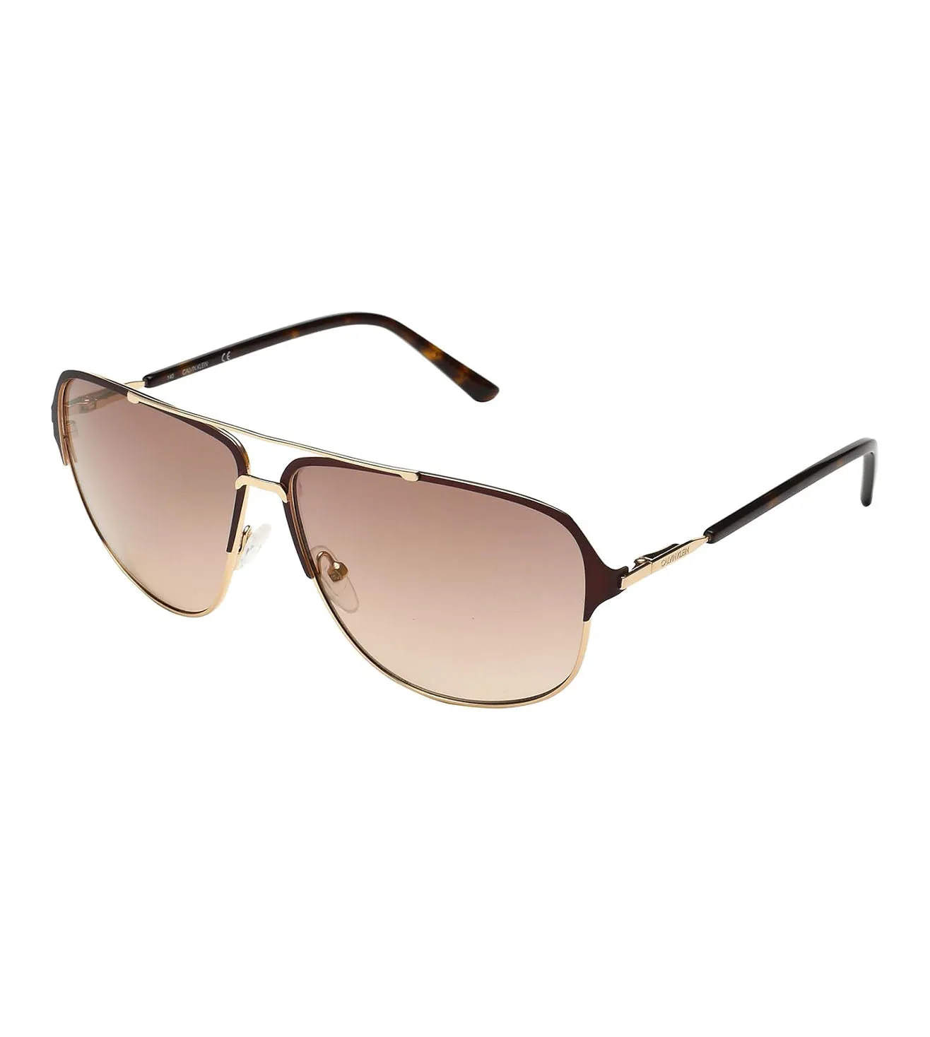 Calvin Klein Unisex Brown-mirrored Square Sunglasses