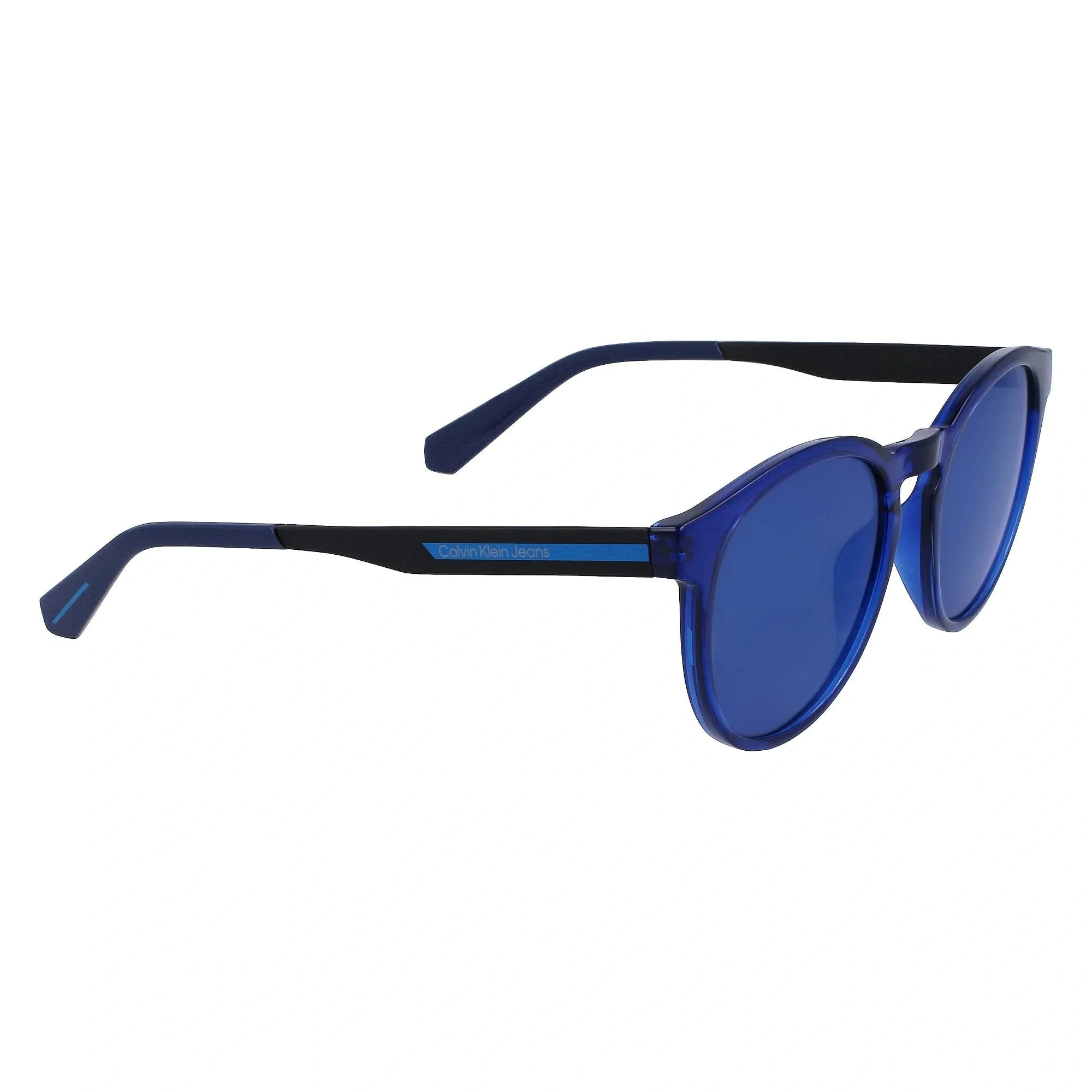 Calvin Klein Unisex Mirror Blue Round Sunglasses