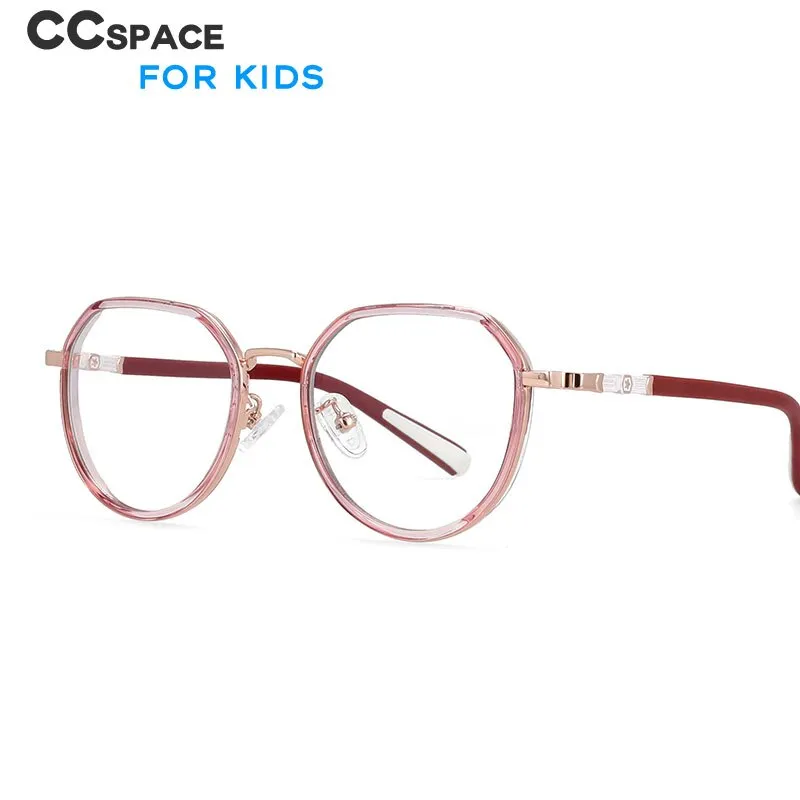 CCspace Children's Boy's Full Rim Round Square Tr 90 Titanium Frame Eyeglasses 54346