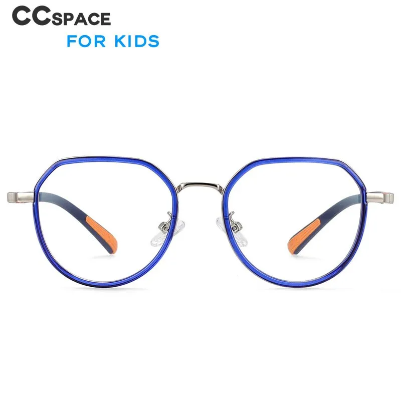 CCspace Children's Boy's Full Rim Round Square Tr 90 Titanium Frame Eyeglasses 54346