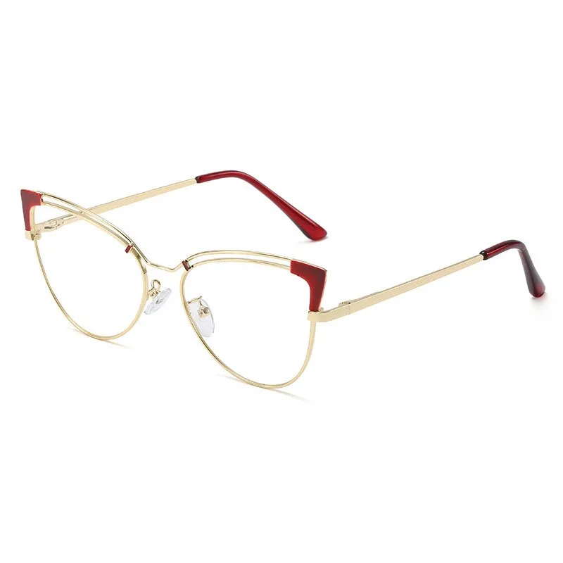 CCspace Full Rim Cat Eye Alloy Frame Eyeglasses 48297