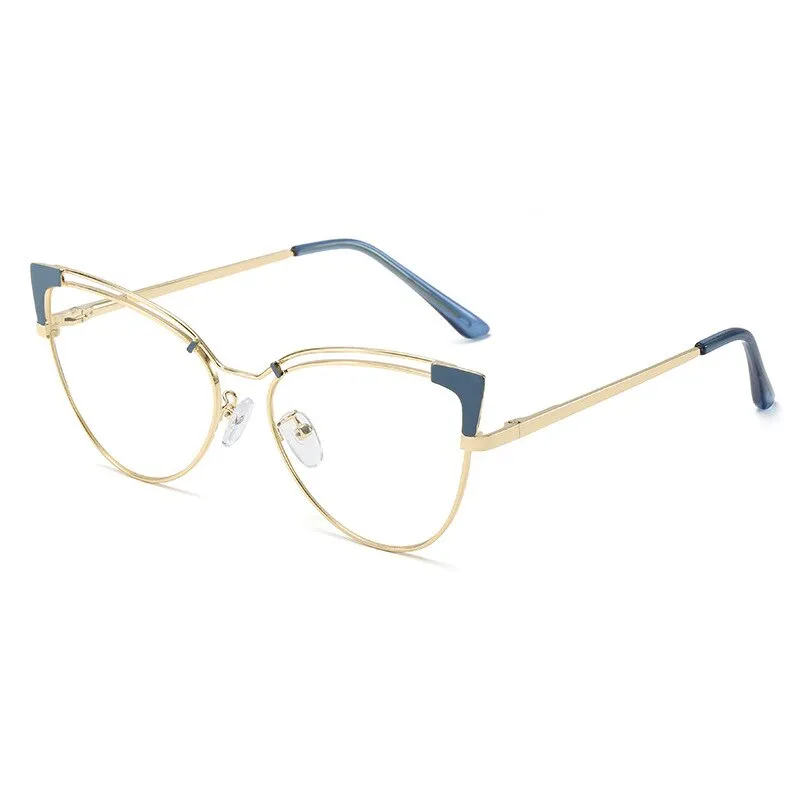 CCspace Full Rim Cat Eye Alloy Frame Eyeglasses 48297