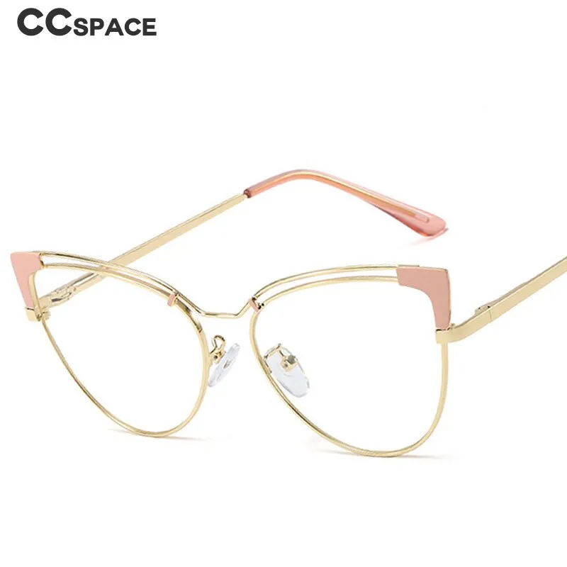 CCspace Full Rim Cat Eye Alloy Frame Eyeglasses 48297