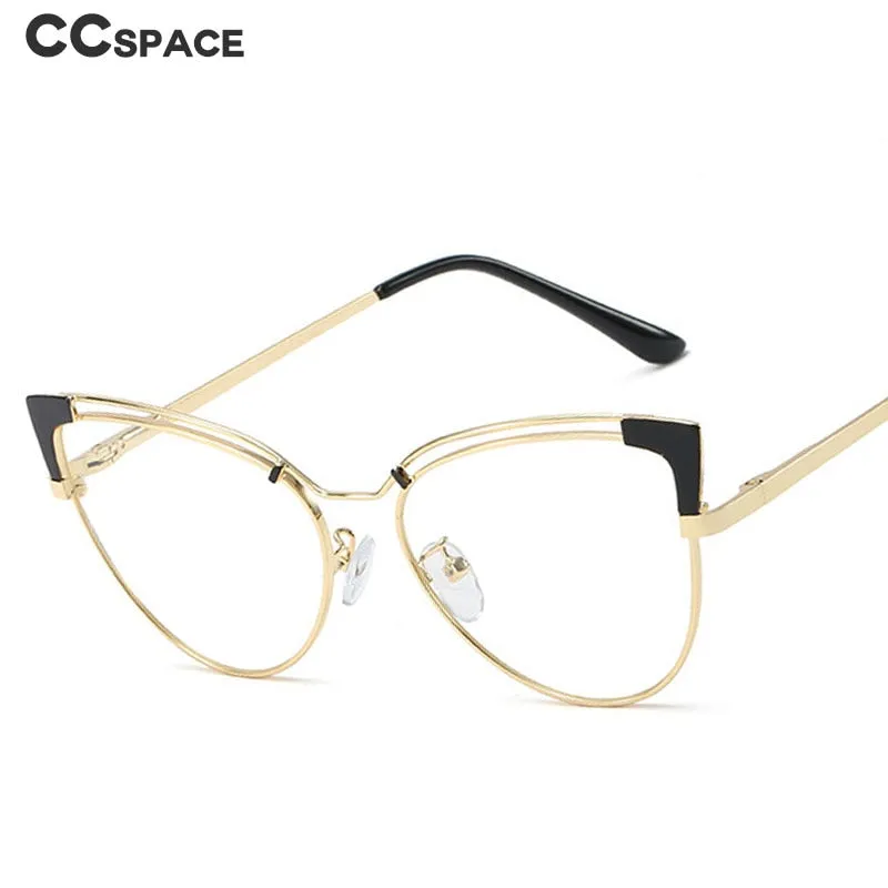 CCspace Full Rim Cat Eye Alloy Frame Eyeglasses 48297