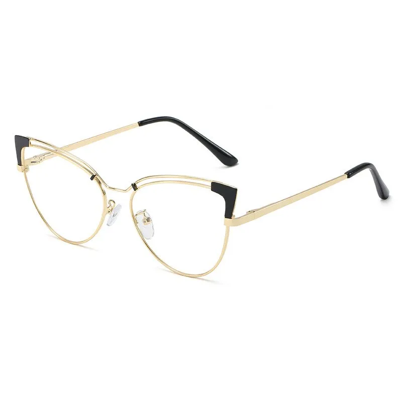 CCspace Full Rim Cat Eye Alloy Frame Eyeglasses 48297