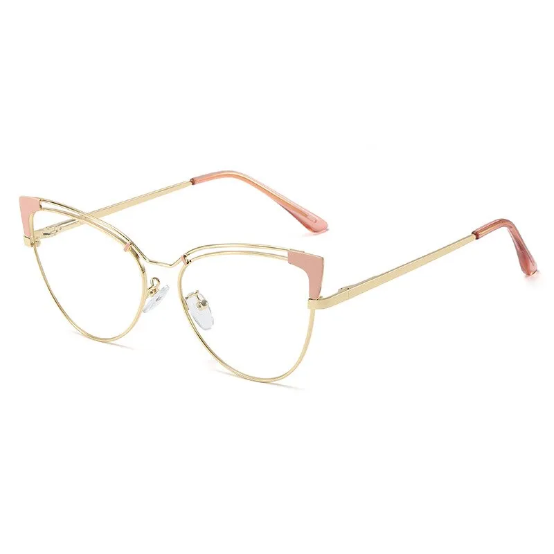 CCspace Full Rim Cat Eye Alloy Frame Eyeglasses 48297