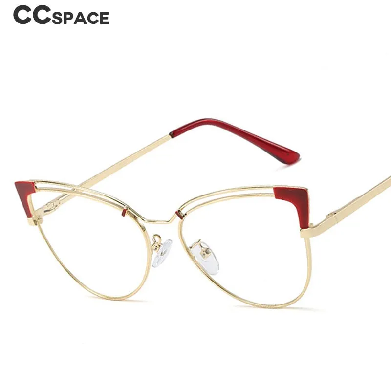 CCspace Full Rim Cat Eye Alloy Frame Eyeglasses 48297