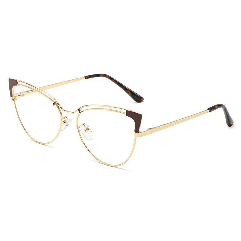 CCspace Full Rim Cat Eye Alloy Frame Eyeglasses 48297