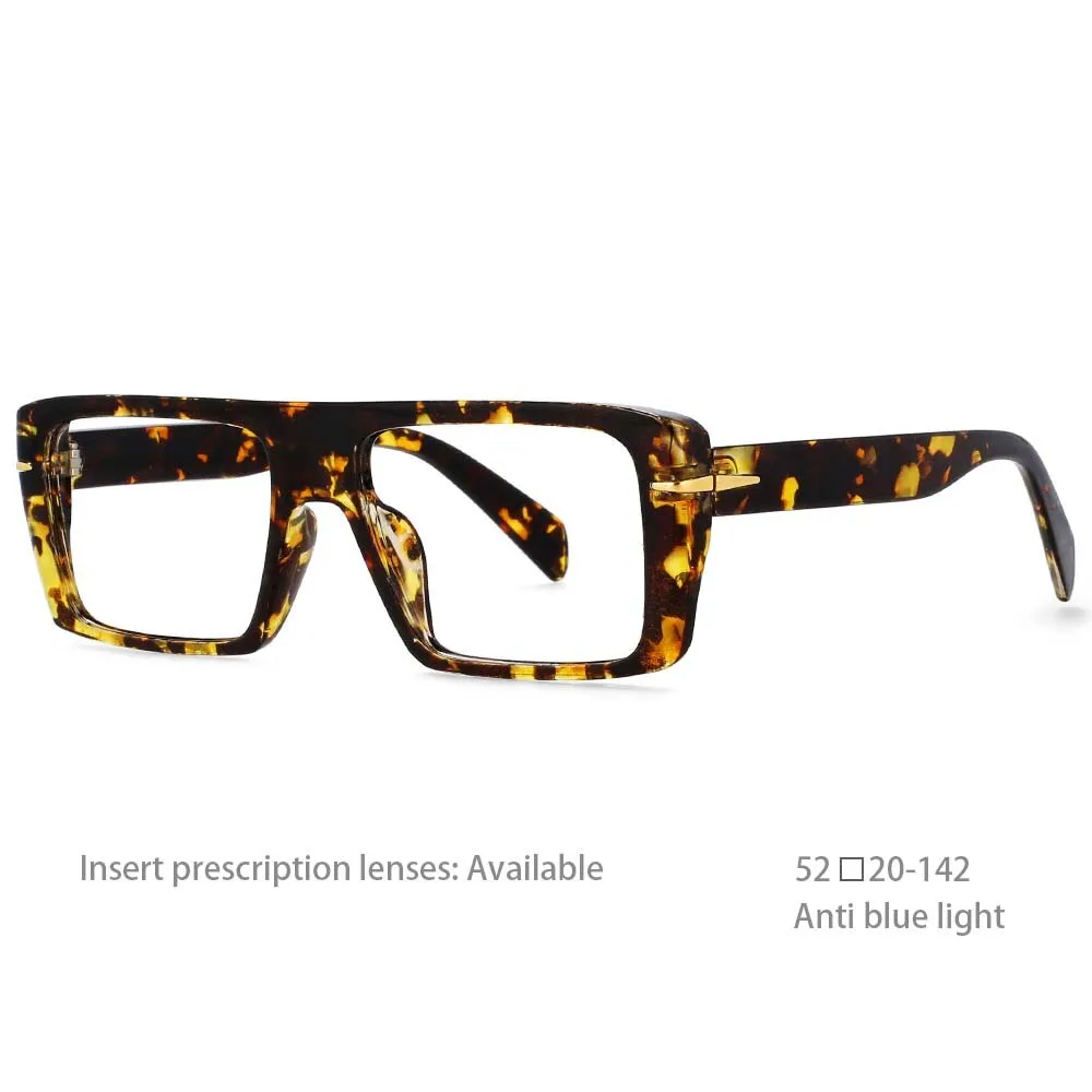 CCspace Unisex Full Rim Oversized Rectangle Resin Frame Eyeglasses 54434