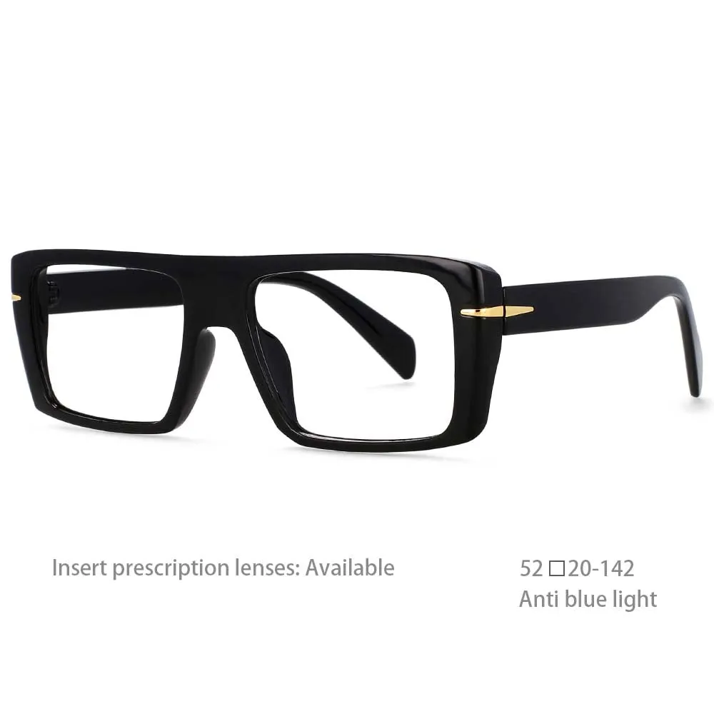 CCspace Unisex Full Rim Oversized Rectangle Resin Frame Eyeglasses 54434