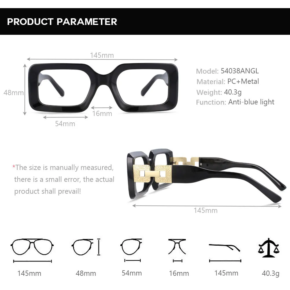 CCspace Unisex Full Rim Oversized Square Resin Frame Eyeglasses 54038