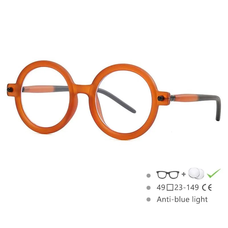 CCspace Unisex Full Rim Round Acetate Frame Eyeglasses 54567