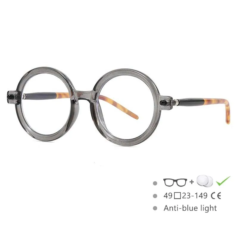 CCspace Unisex Full Rim Round Acetate Frame Eyeglasses 54567