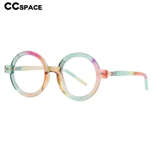 CCspace Unisex Full Rim Round Acetate Frame Eyeglasses 54567