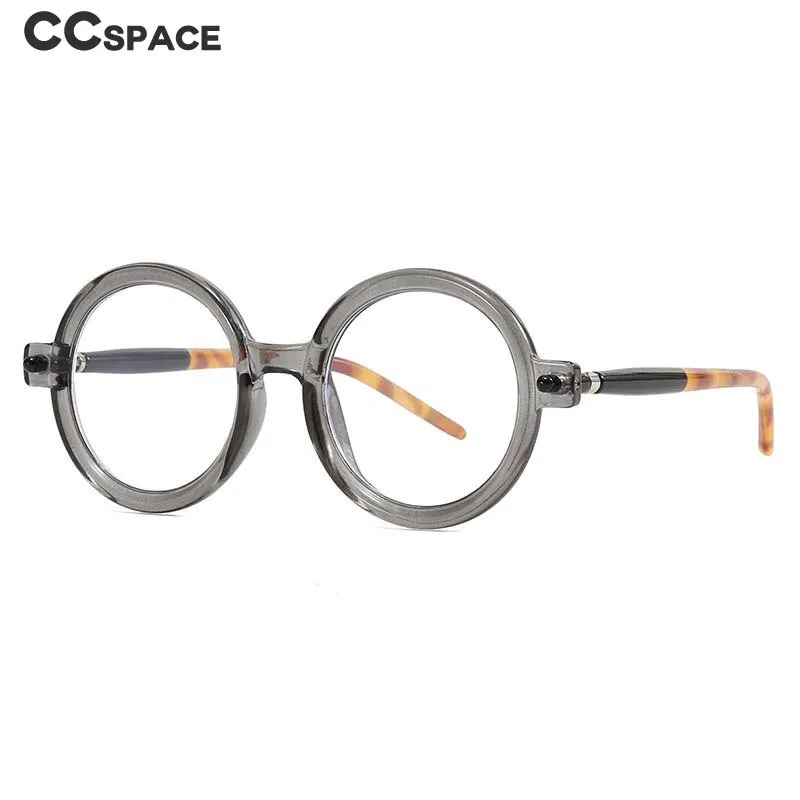 CCspace Unisex Full Rim Round Acetate Frame Eyeglasses 54567