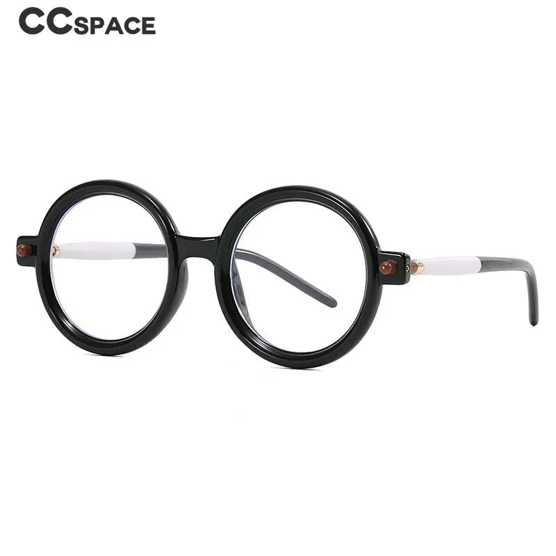 CCspace Unisex Full Rim Round Acetate Frame Eyeglasses 54567