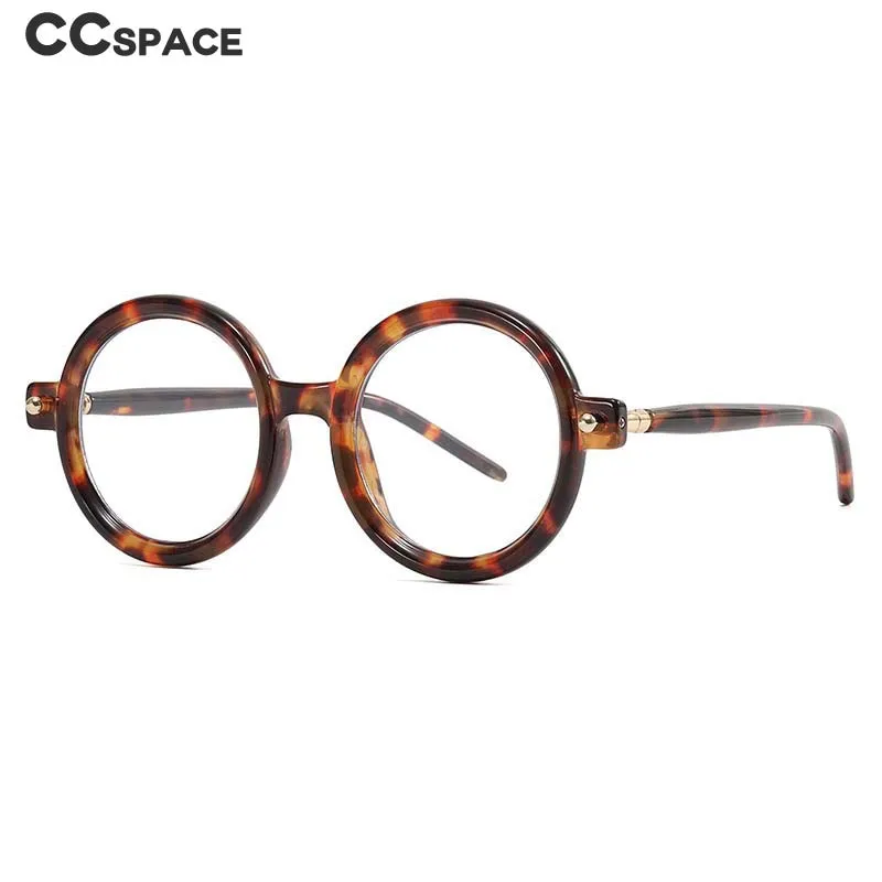 CCspace Unisex Full Rim Round Acetate Frame Eyeglasses 54567