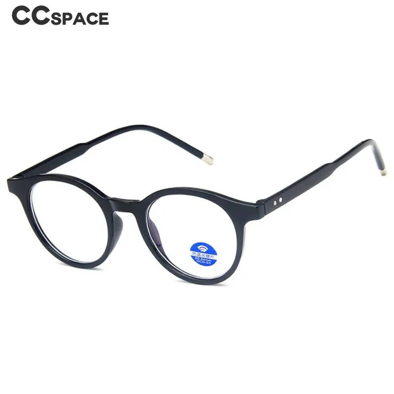 CCspace Unisex Full Rim Round Resin Frame Eyeglasses 54214