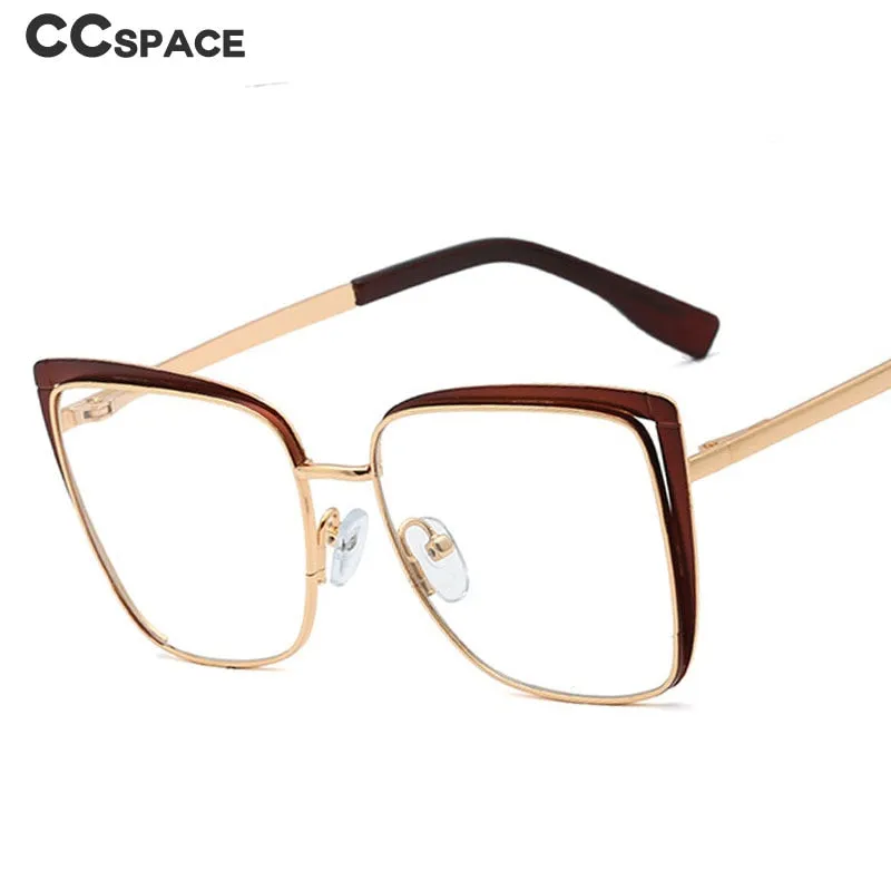 CCspace Unisex Full Rim Square Cat Eye Alloy Frame Eyeglasses 48324