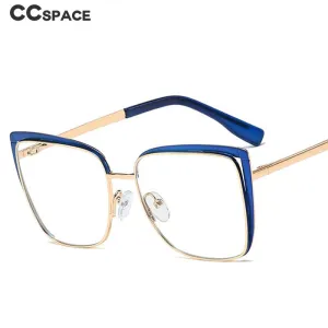 CCspace Unisex Full Rim Square Cat Eye Alloy Frame Eyeglasses 48324