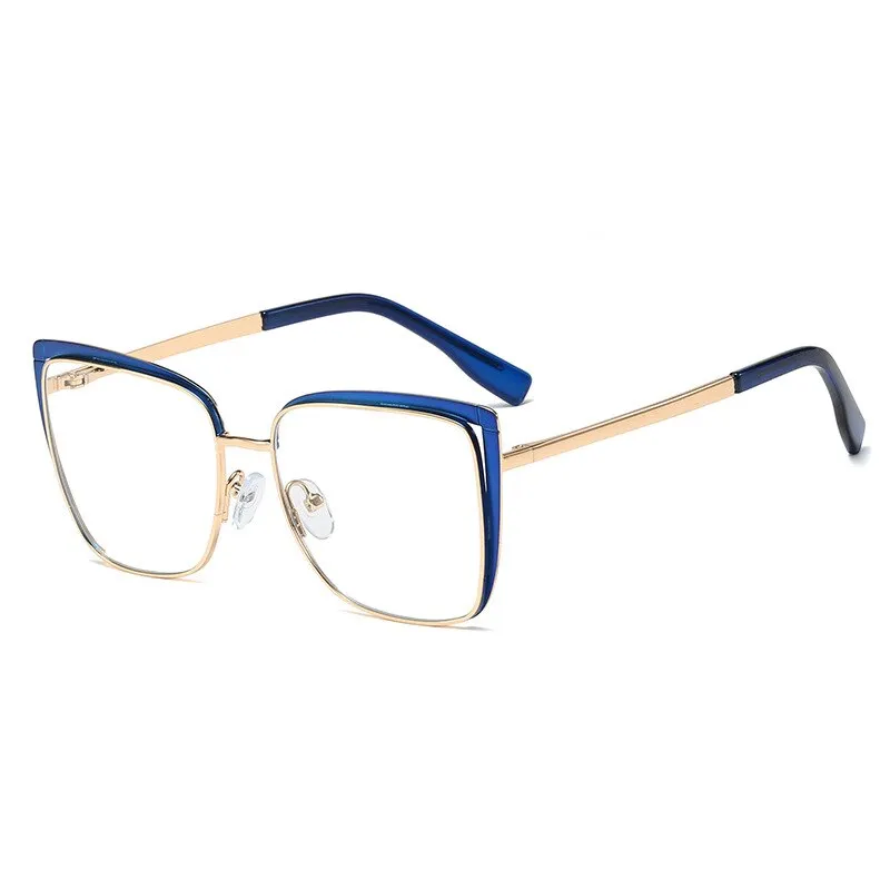 CCspace Unisex Full Rim Square Cat Eye Alloy Frame Eyeglasses 48324