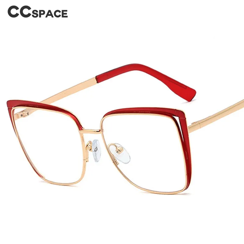 CCspace Unisex Full Rim Square Cat Eye Alloy Frame Eyeglasses 48324