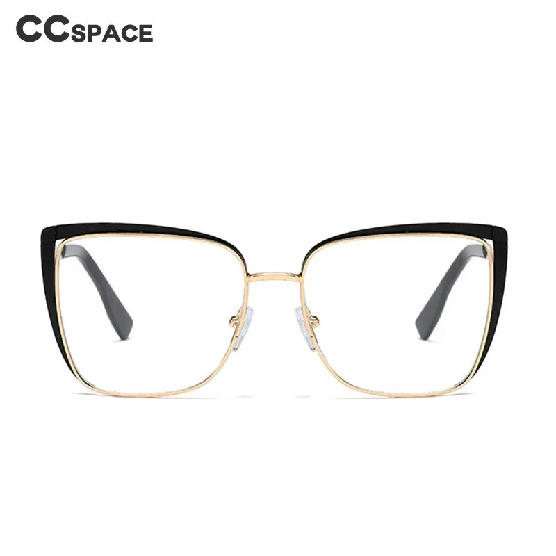 CCspace Unisex Full Rim Square Cat Eye Alloy Frame Eyeglasses 48324